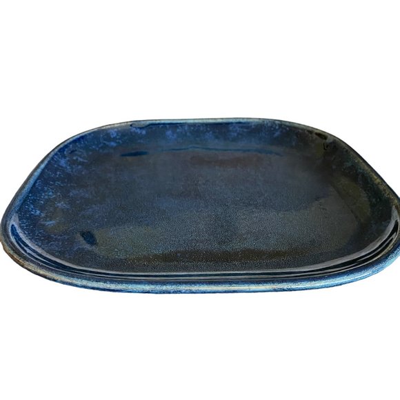 Oneida Studio Pottery Porcelain Plates Square Blue Moss Restaurantware 10" x 10" - Picture 6 of 9